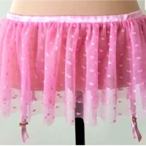 Vintage retro Betsey Johnson pink lace tutu Lolita vibes garter belt L